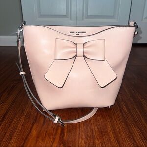 Karl Lagerfeld Blush Bow Crossbody Bag